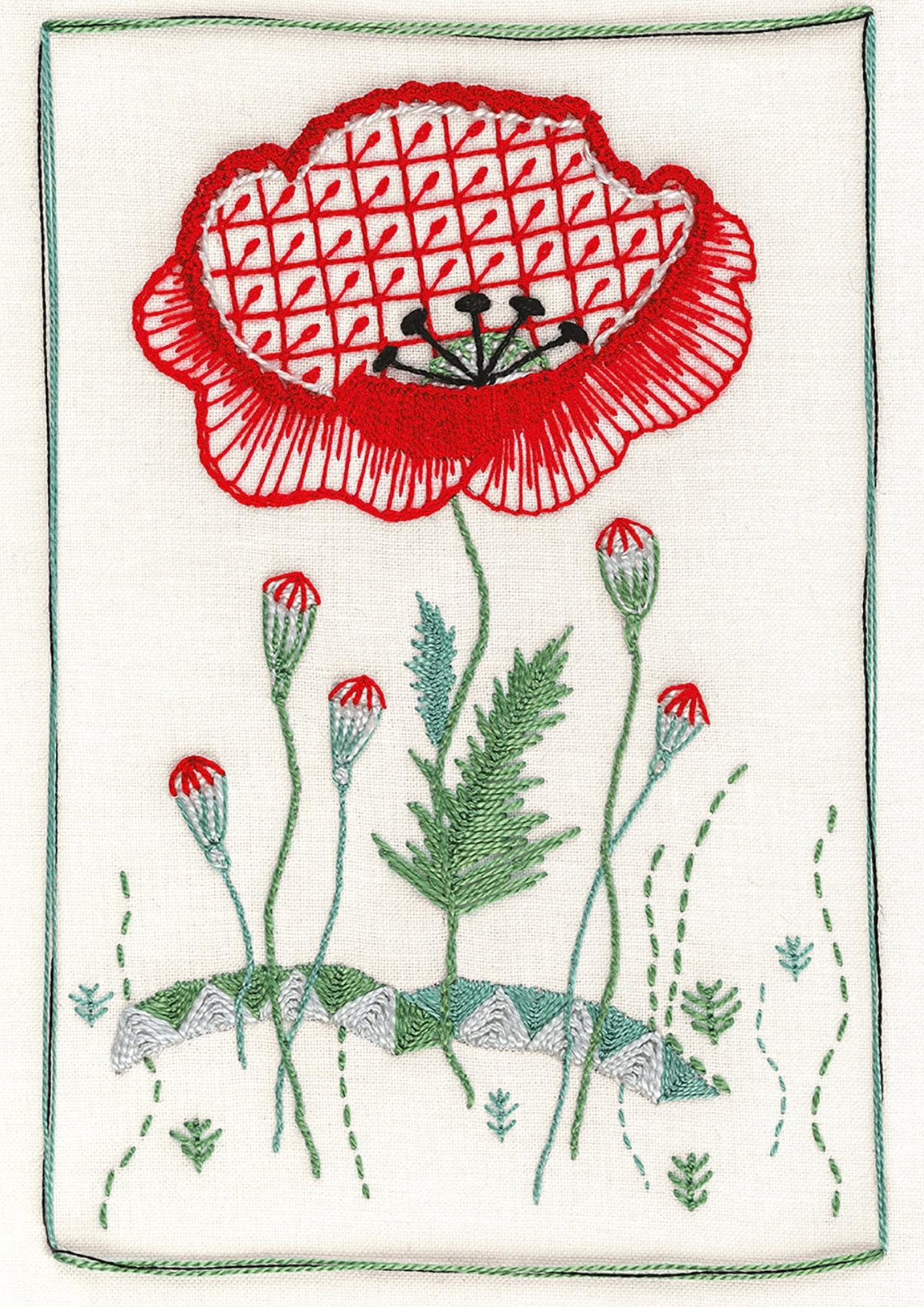 how to embroider a fly stitch leaf with tatiana popova