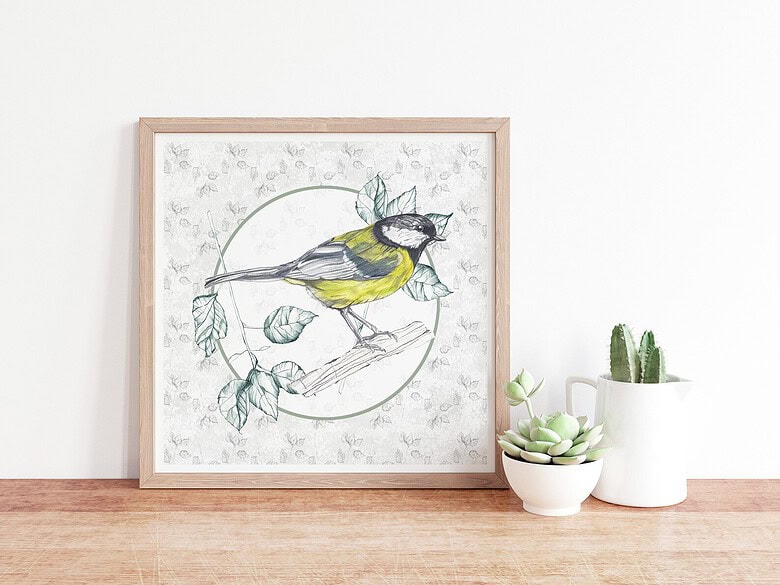 great tit signed watercolour print by rachel reynolds